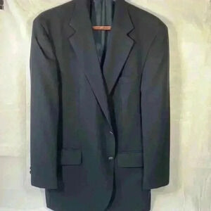 Oscar de la Renta Sport‎ Coat Mens Size 44R Blue Wool Blazer Jacket Gold Buttons
